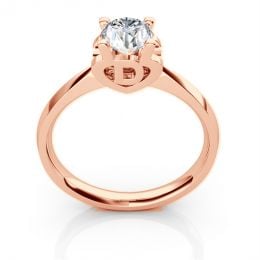 Bague prénom - Lettre D - Diamant, or rose | Gemperles