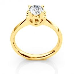 Bague prénom - Lettre D - Diamant, or jaune | Gemperles