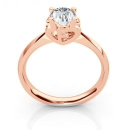 Bague prénom - Lettre F - Diamant, or rose | Gemperles
