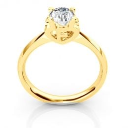 Bague prénom - Lettre F - Diamant, or jaune | Gemperles