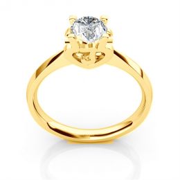 Bague prénom - Lettre J - Diamant, or jaune | Gemperles