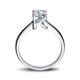 Bague en forme de lettre - initiale K - Diamant, or blanc | Gemperles