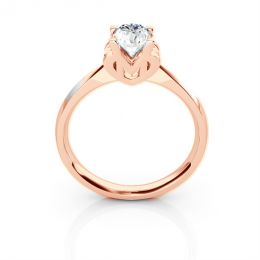 Bague prénom - Lettre M - Diamant, or rose | Gemperles