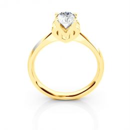 Bague prénom - Lettre M - Diamant, or jaune | Gemperles