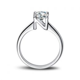 Bague prénom - Lettre N - Diamant, platine | Gemperles
