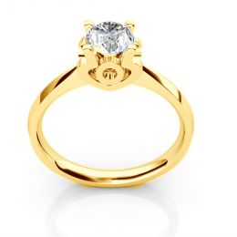 Bague prénom - Lettre O - Diamant, or jaune | Gemperles