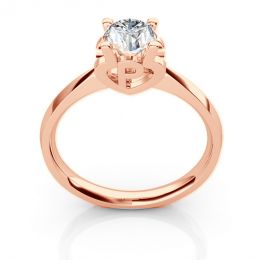 Bague prénom - Lettre P - Diamant, or rose | Gemperles