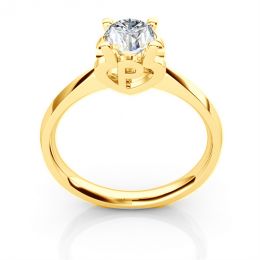 Bague prénom - Lettre P - Diamant, or jaune | Gemperles