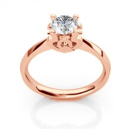 Bague prénom - Lettre Q - Diamant, or rose | Gemperles