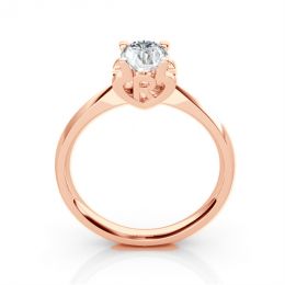 Bague prénom - Lettre R - Diamant, or rose | Gemperles