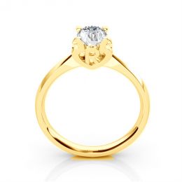 Bague prénom - Lettre R - Diamant, or jaune | Gemperles