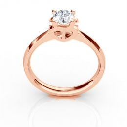 Bague prénom - Lettre T - Diamant, or rose | Gemperles