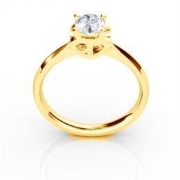 Bague prénom - Lettre T - Diamant, or jaune | Gemperles