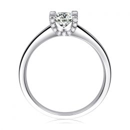 Bague lettre de l'alphabet - Initiale U ou C - Or blanc, diamants