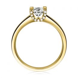 Bague lettre de l'alphabet - Initiale U ou C - Or jaune, diamants | Gemperles