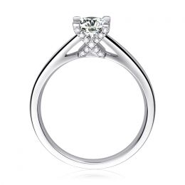 Bague alphabétique - Initiale X - Platine, diamants | Gemper