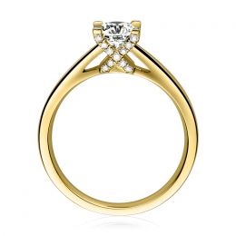 Bague alphabétique - Initiale X - Or jaune, diamants | Gemperles