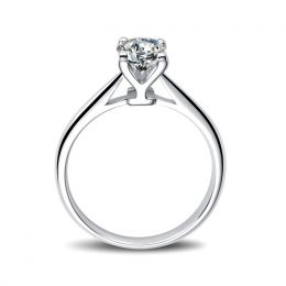 Bague lettre alphabet Y - Diamant, or blanc