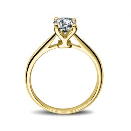 Bague lettre alphabet Y - Diamant, or jaune