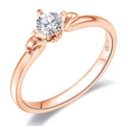 Solitaire Diamant Griffe Weston - Bague Fiancaille en Or Ros