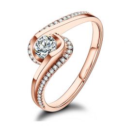 Solitaire A Une Passante - Diamants & Or Rose - Baudelaire
