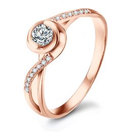 Bague Solitaire A Julie - Or Rose & Diamants - Alfred de Mus