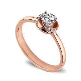 Solitaire Le Tourbillonnant Or Rose - Diamants Sertis Griffe