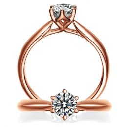 Solitaire Or Rose, Diamant 0.25ct - L'Amour - Adélaïde DUFRÉ