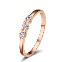 Bague trilogie sertie griffes de 0.12 carat - Or rose 750/10