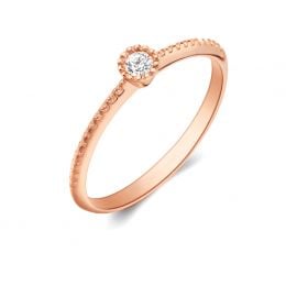 Bague solitaire diamant tressée Or rose