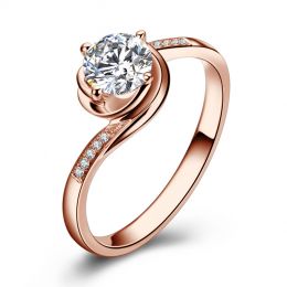Bague de Fiancailles Rose Vertige - Solitaire Or rose, Diama