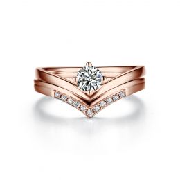Bague Solitaire Accompagné Wonder Woman - Bague de Fiançail