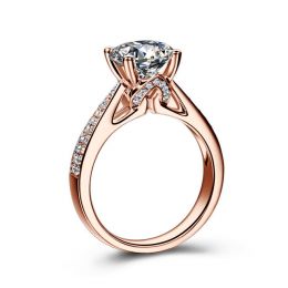 Bague de Fiancaille Lafayette - Solitaire épaulé Or Rose, Di