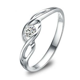 Solitaire Taylor - Diamant Maille Croisée - Or Blanc | Gempe