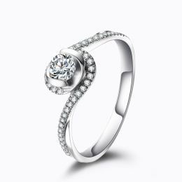 Solitaire Or Blanc & Diamants - Je t'appartiens | Gemperles