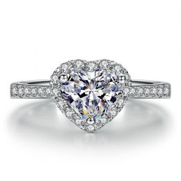 Bague Cœur Solitaire Love etc - Or Blanc 18 Carats - Diamants | Gemperles