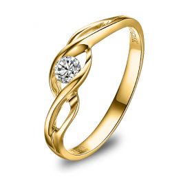Solitaire Taylor - Diamant Maille Croisée - Or Jaune | Gempe