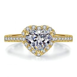 Bague Cœur Solitaire Love etc - Or Jaune 18 Carats - Diamants | Gemperles