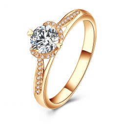 Bague Solitaire Amélia - Or Jaune 0.415ct & Diamant Central 0.30ct | Gemperles
