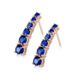 Boucle oreille Montecristo blue - Saphir, or rose
