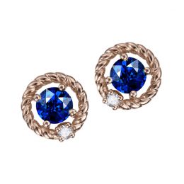 Boucle d oreille Saphir, Diamant & or rose - Tempietto