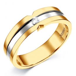 Bague Homme en Or jaune et  blanc, Diamant 0.055ct | Horace