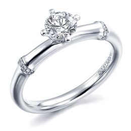 Solitaire Bambou Végétal Platine