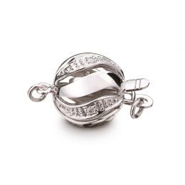 Melograna, Or blanc 18cts, Diamants, 10mm