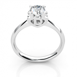 Bague prénom - Lettre D - Diamant, or blanc | Gemperles