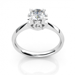 Bague prénom - Lettre Q - Diamant, or blanc | Gemperles