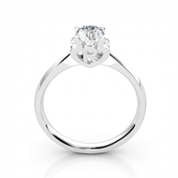 Bague prénom - Lettre R - Diamant, or blanc | Gemperles