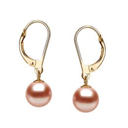 Boucles d'oreilles - Perles de culture - Perle rose - Eau douce