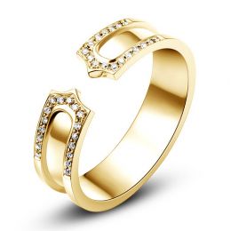 Alliance or jaune originale - Anneau discontinu pour Elle - Diamants | Otsara