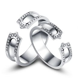 Alliances or blanc originales - Anneaux discontinus Couple - Diamants